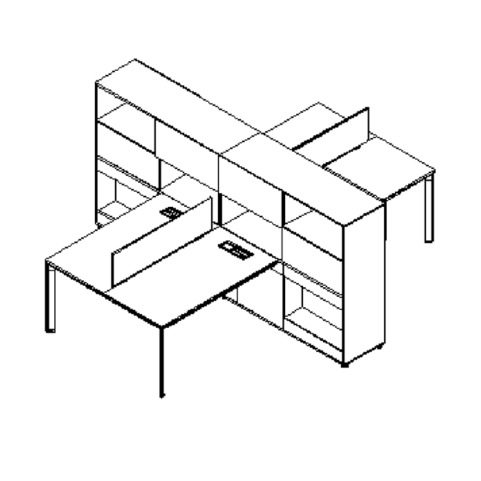 D 职员桌06  D-RIST-06